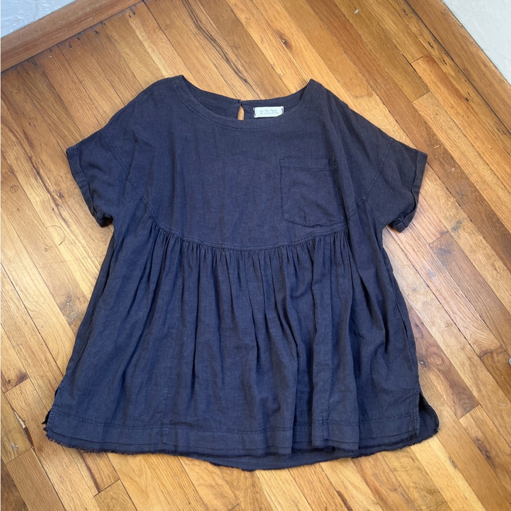 We the free gray linen babydoll dress